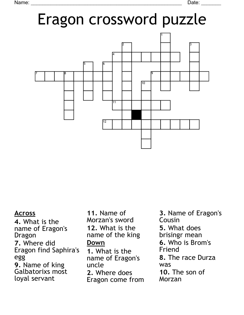Eragon crossword puzzle