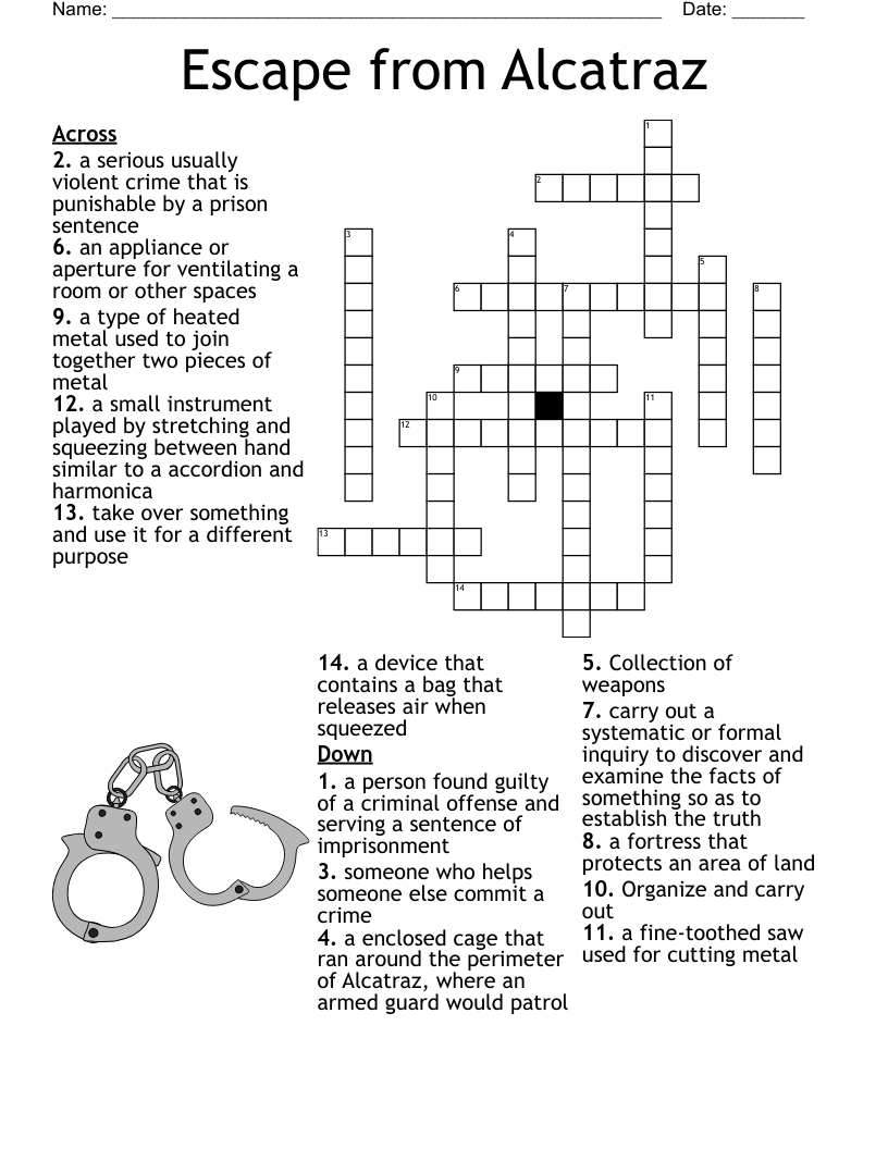 Escape from Alcatraz  Crossword