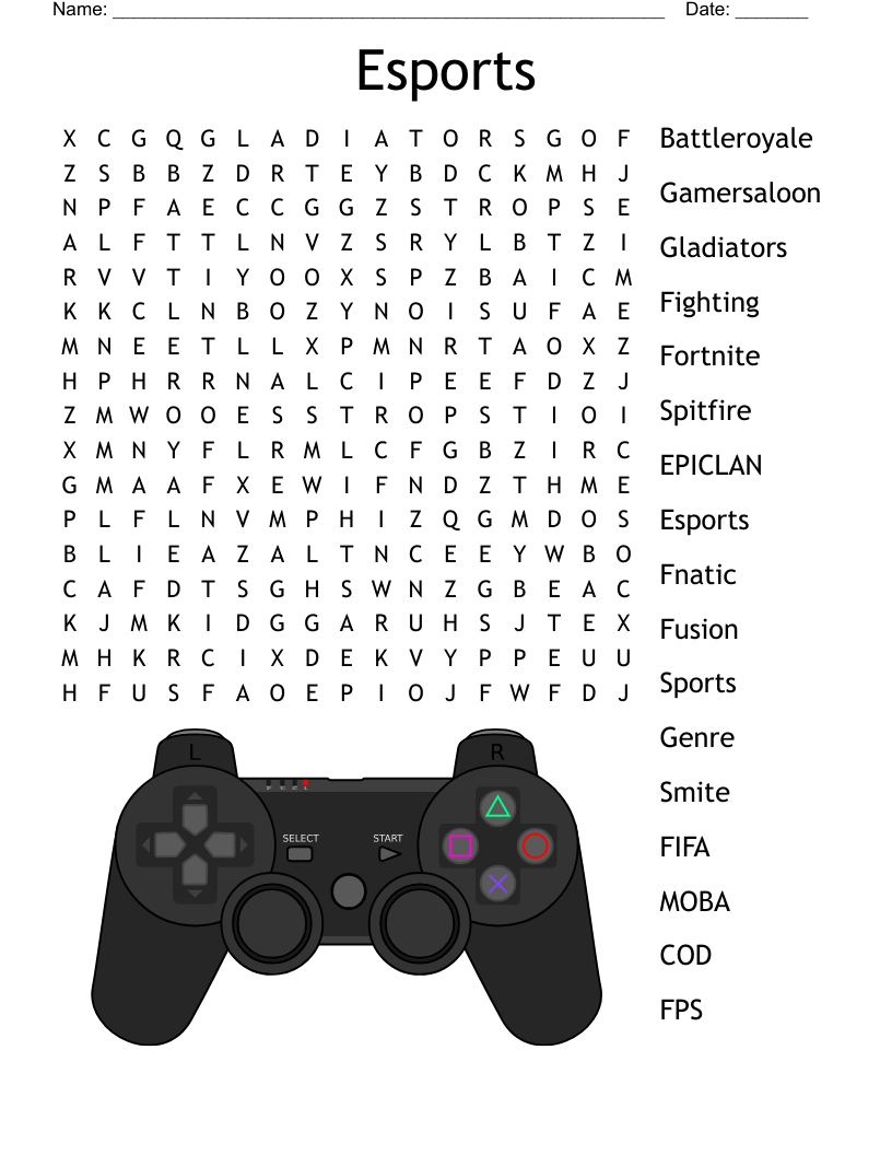 Esports Word Search