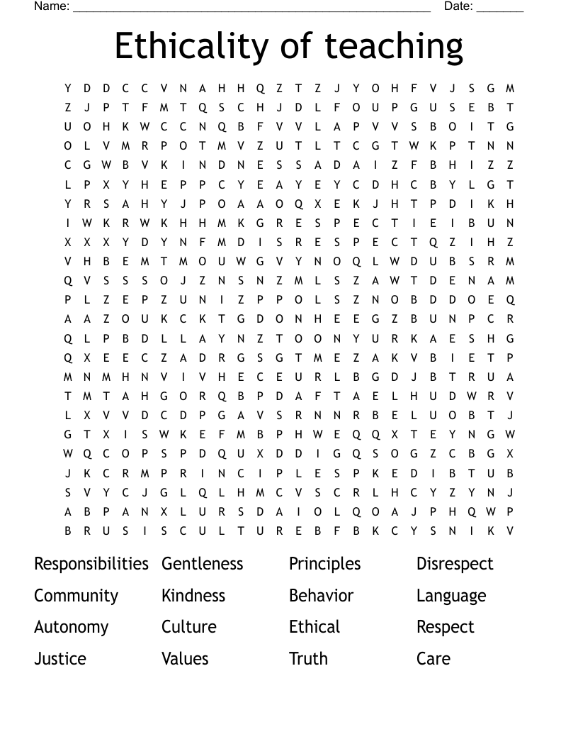 Ethicality of teaching Word Search