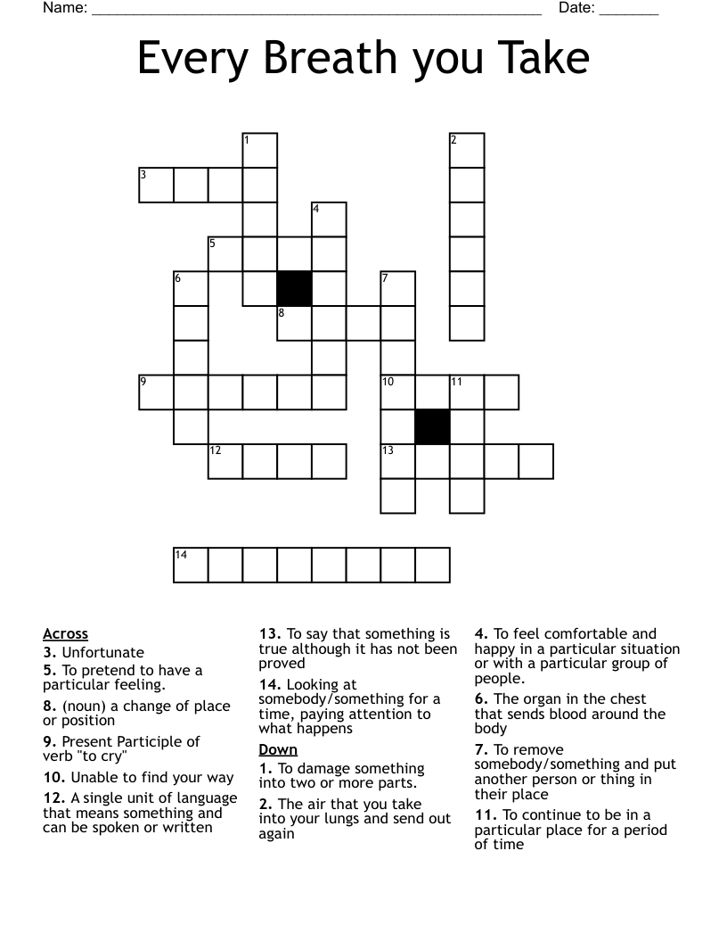 Every Breath you Take Crossword