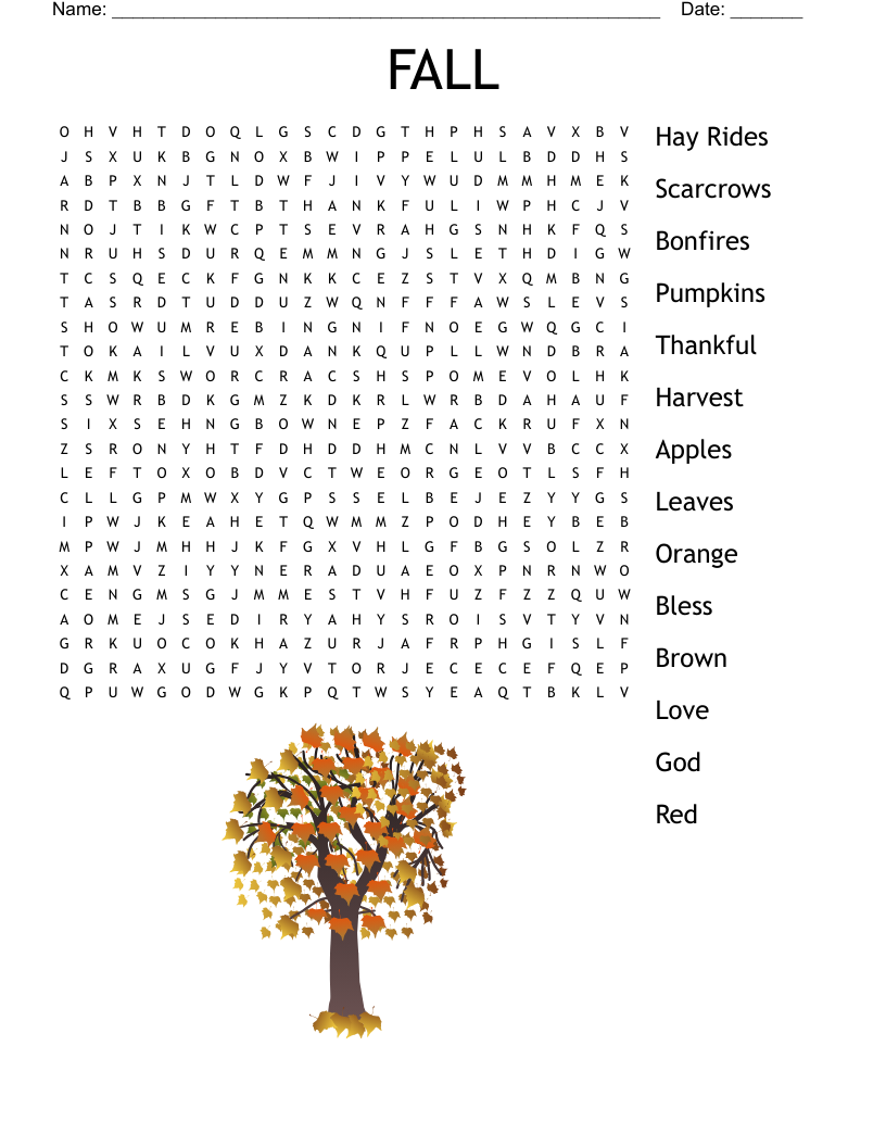 FALL Word Search