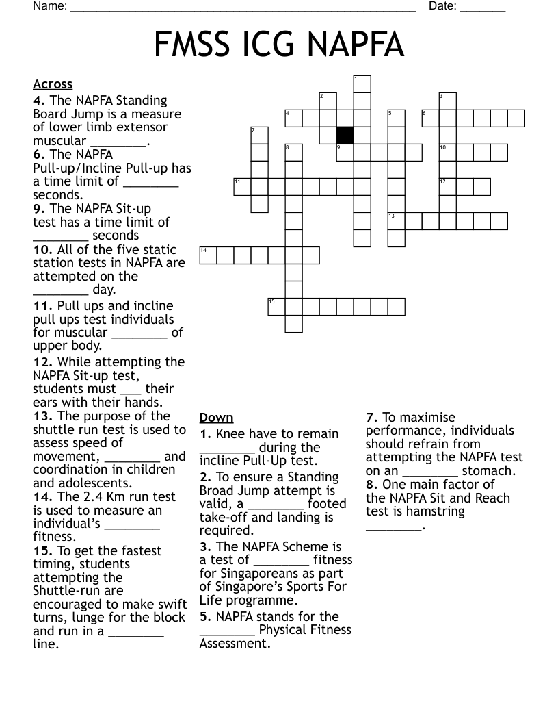 FMSS ICG NAPFA Crossword