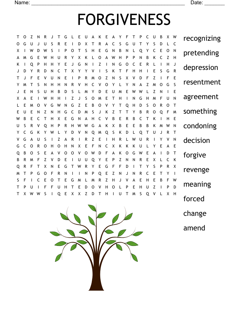 FORGIVENESS  Word Search