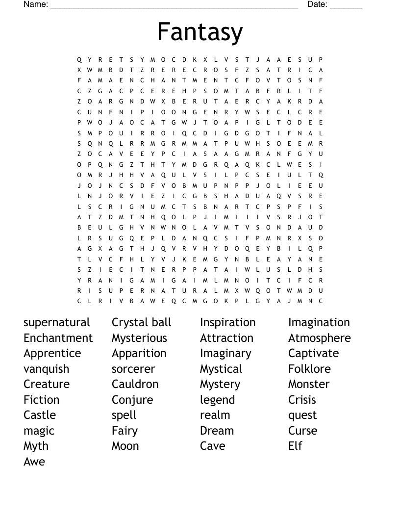 Fantasy Word Search