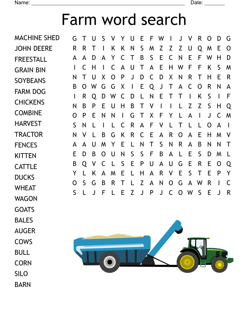 Farm word search