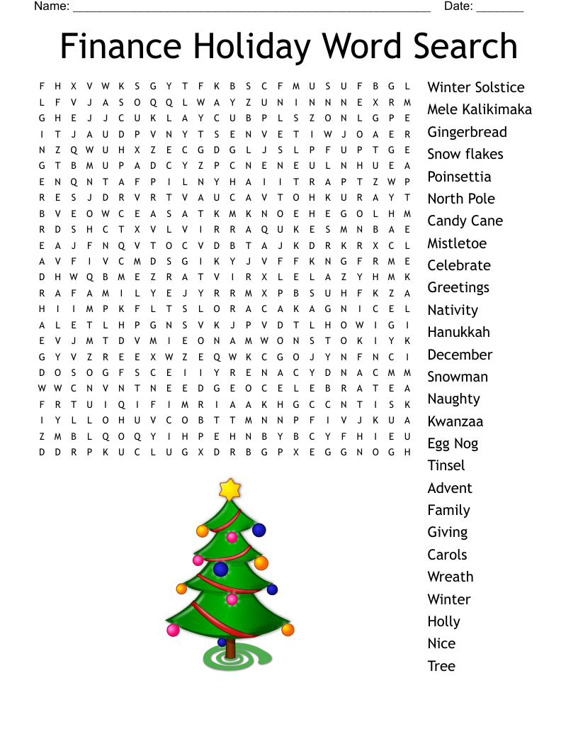 Finance Holiday Word Search