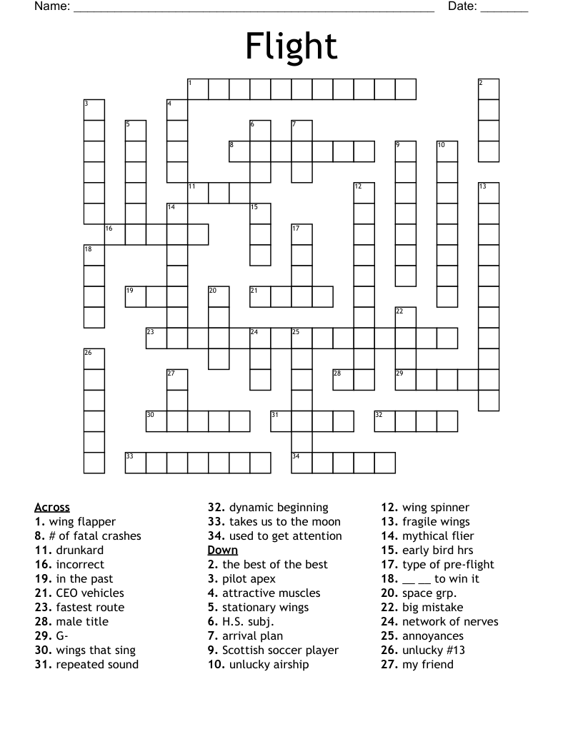 Flight Crossword