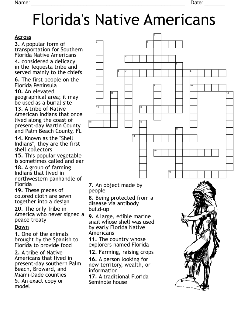 Florida's Native Americans Crossword
