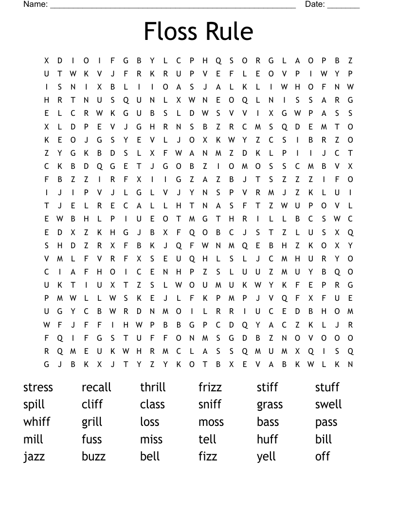 Floss Rule Word Search