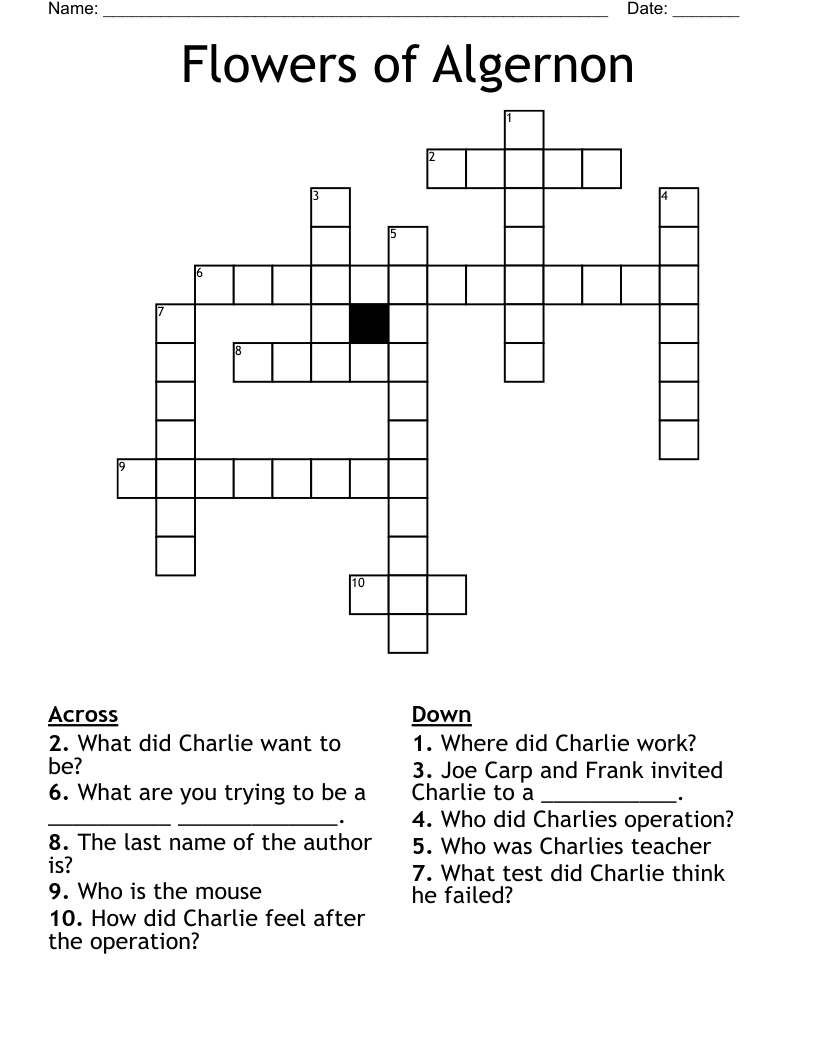 Flowers of Algernon Crossword