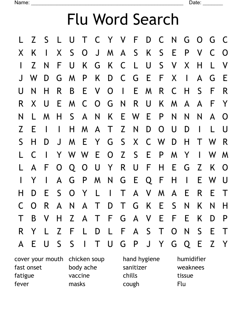 Flu Word Search