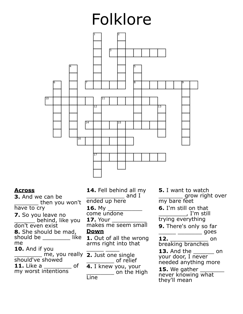 Folklore Crossword