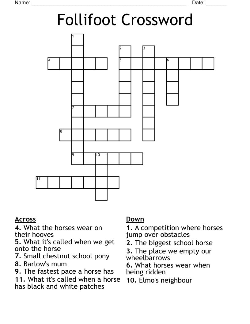 Follifoot Crossword
