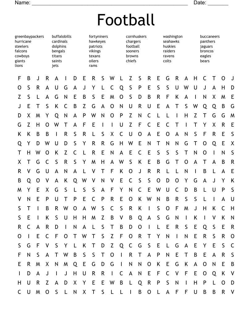 Football Word Search
