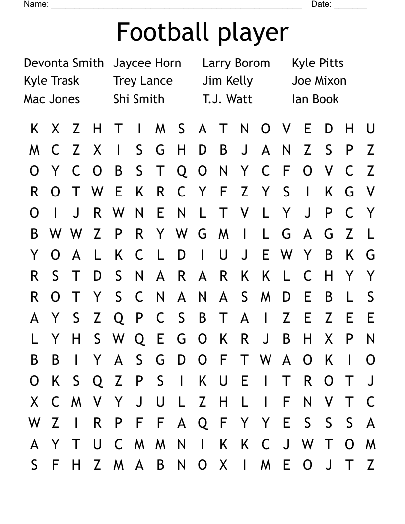 Football player Word Search