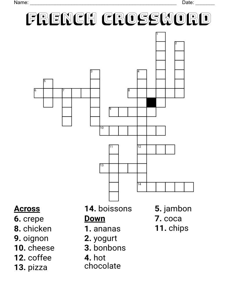 French Crossword