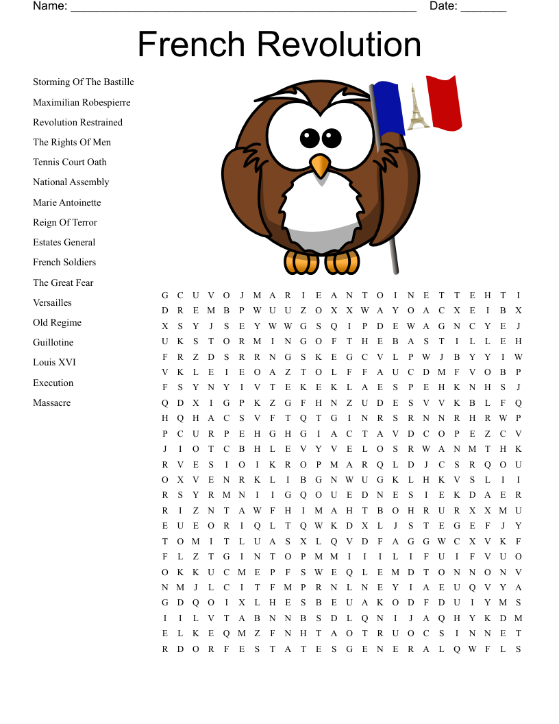 French Revolution Word Search