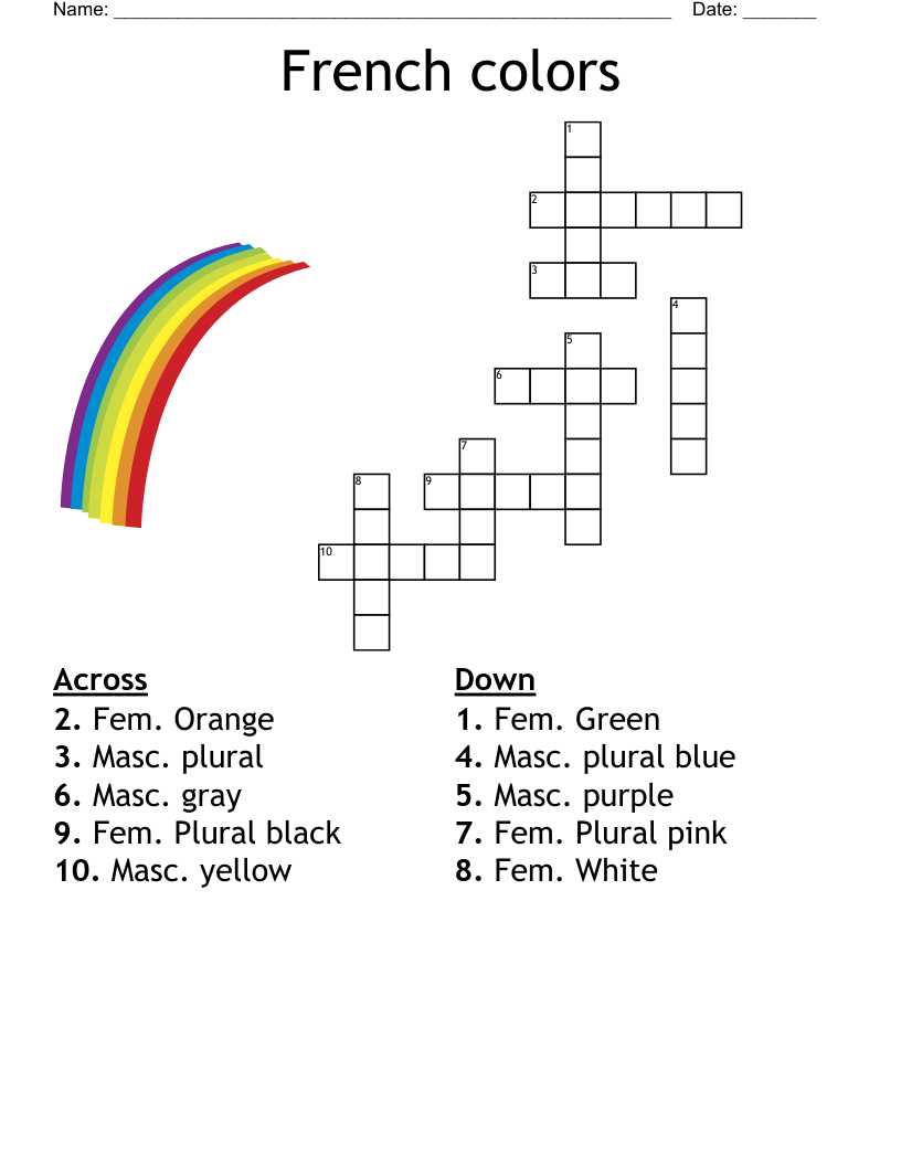 French colors  Crossword