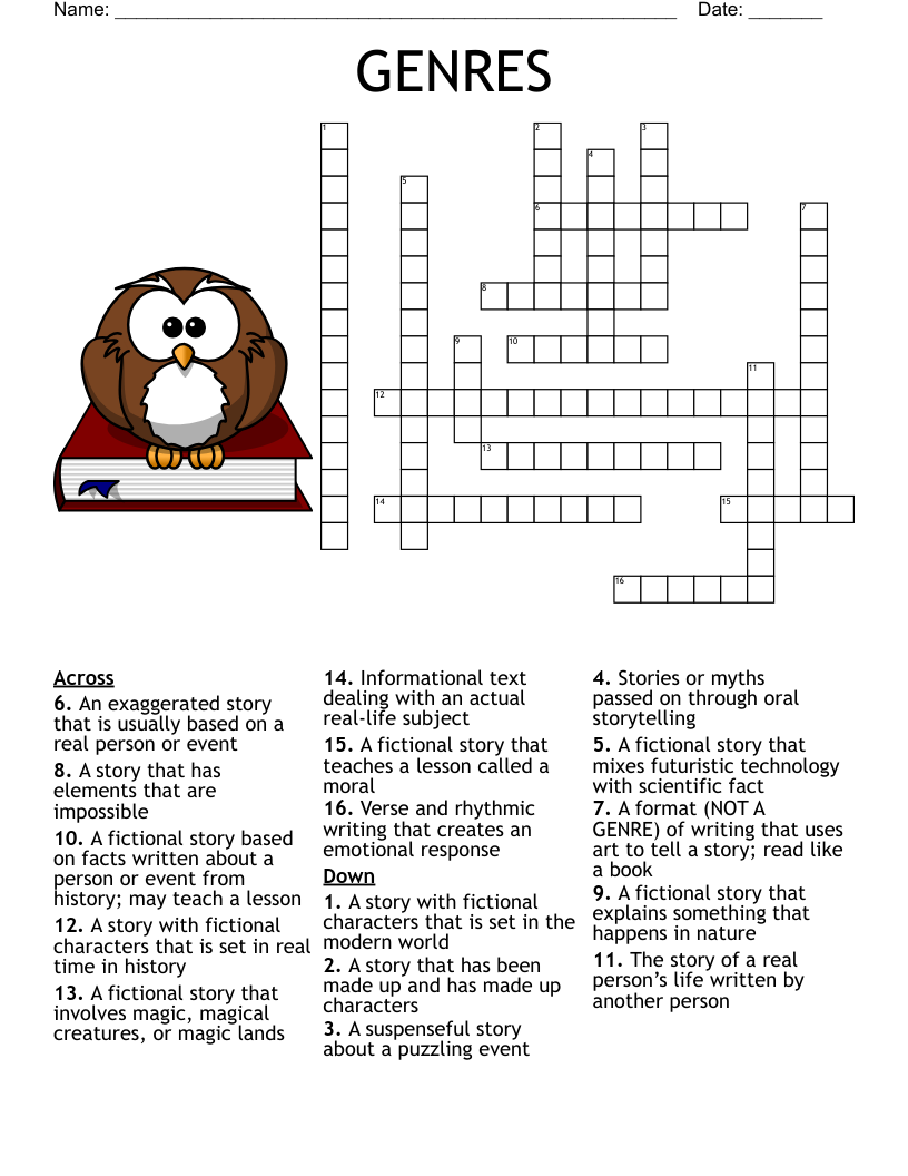 GENRES Crossword