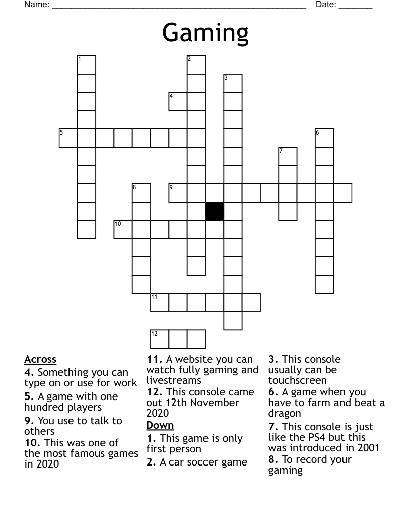 Gaming Crossword
