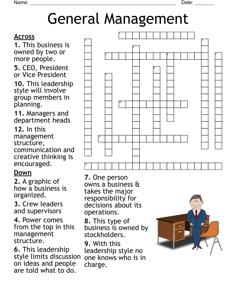 General Management Crossword
