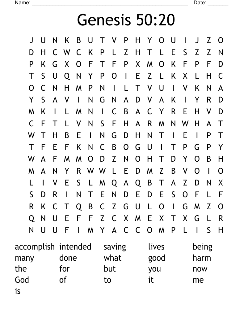 Genesis 50:20 Word Search