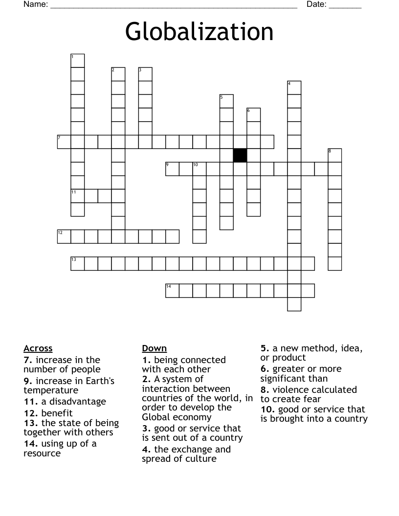 Globalization Crossword