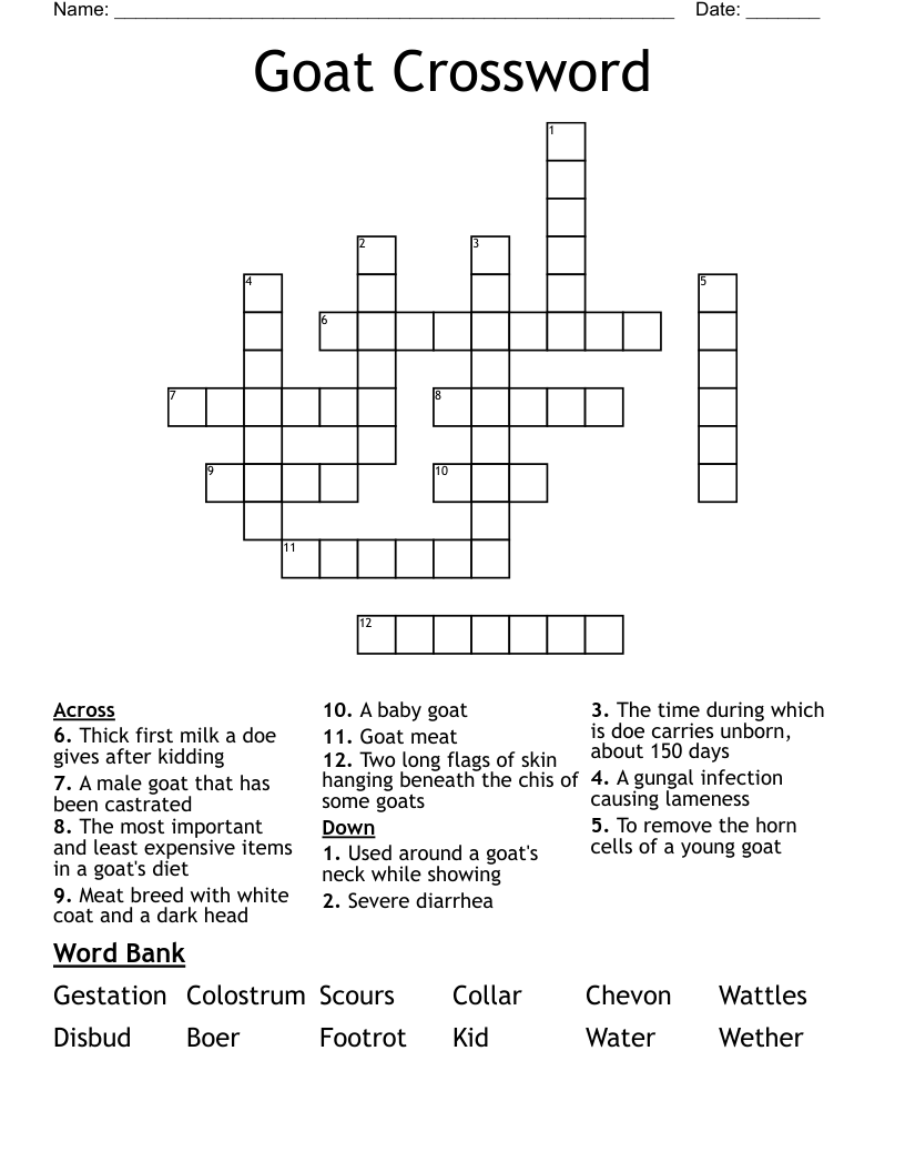 Goat Crossword