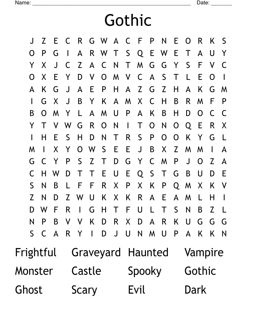 Gothic Word Search