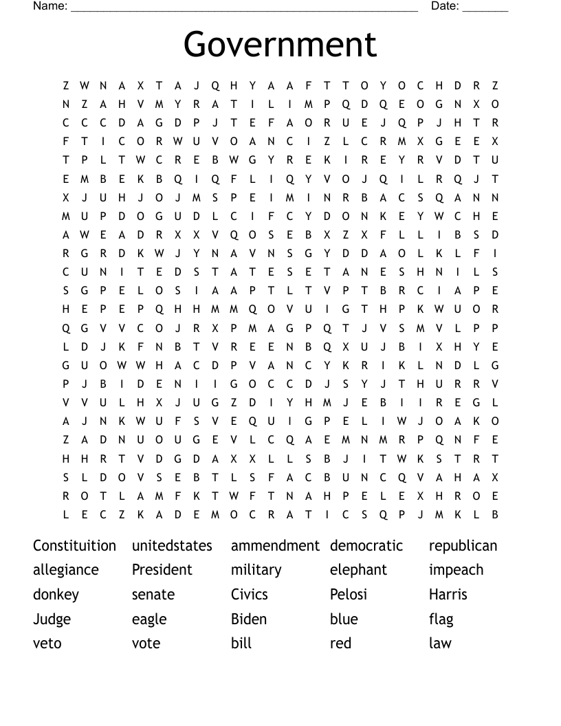 Government  Word Search
