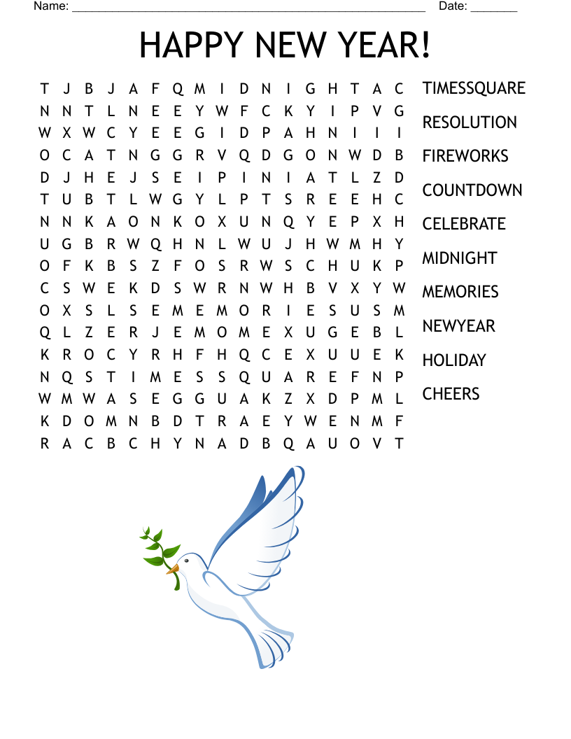 HAPPY NEW YEAR! Word Search