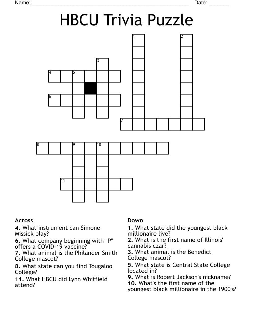 HBCU Trivia Puzzle
