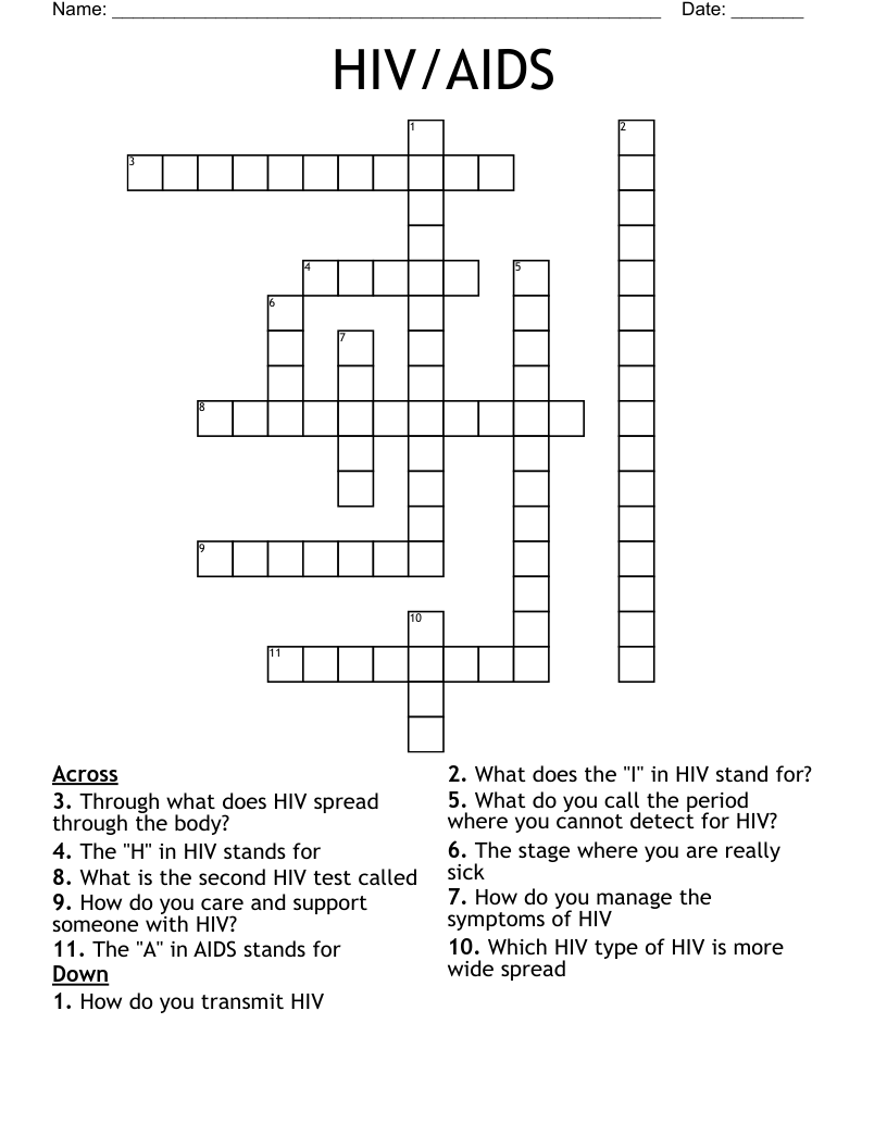 HIV/AIDS Crossword