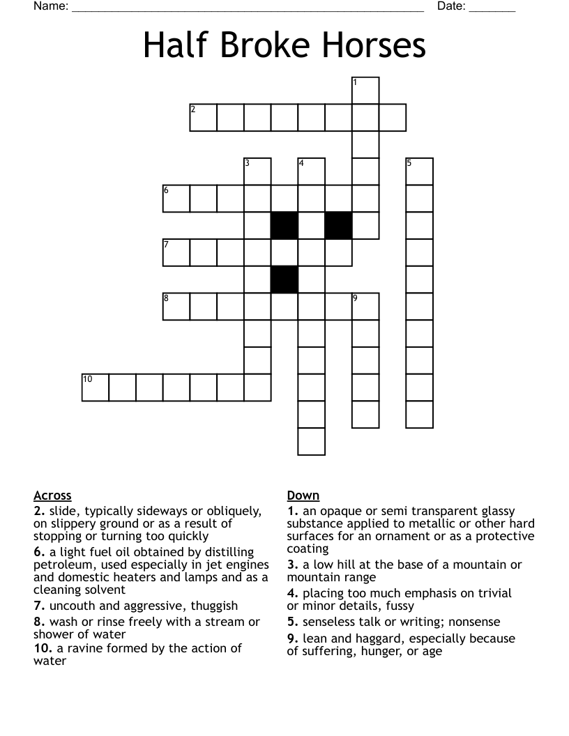 Half Broke Horses Crossword