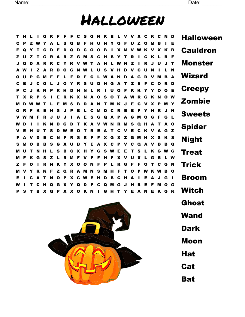 Halloween Word Search