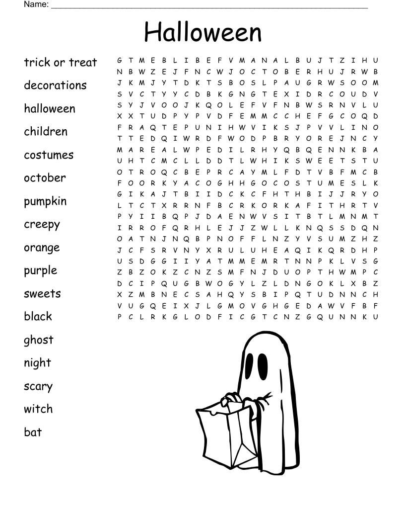 Halloween Word Search