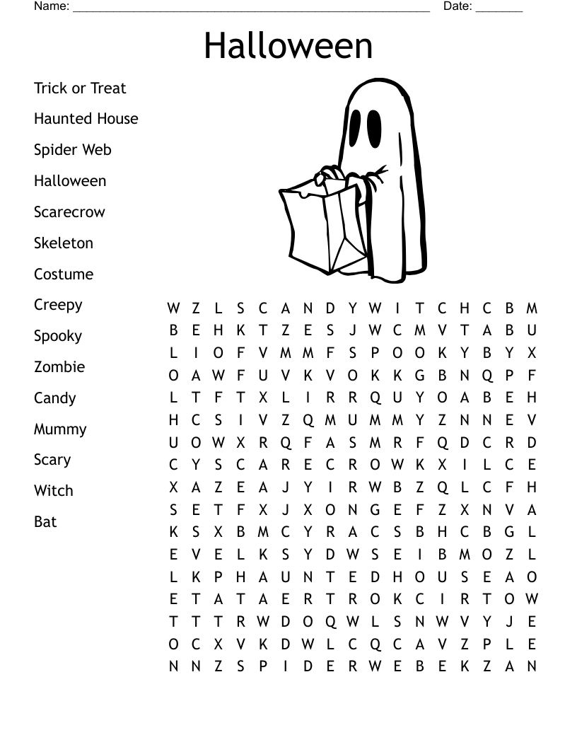 Halloween Word Search