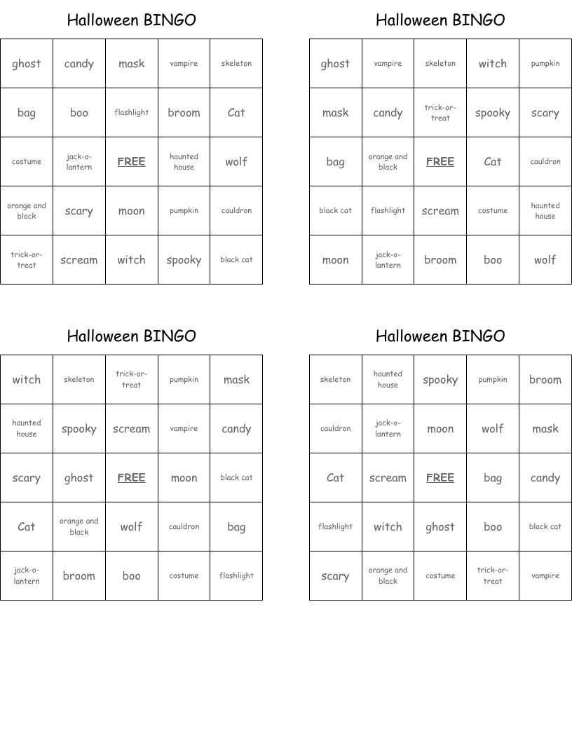 Halloween BINGO