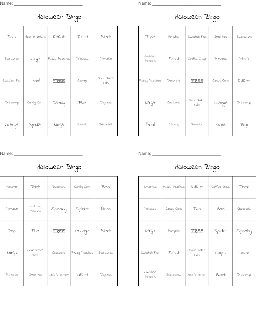 Halloween BIngo
