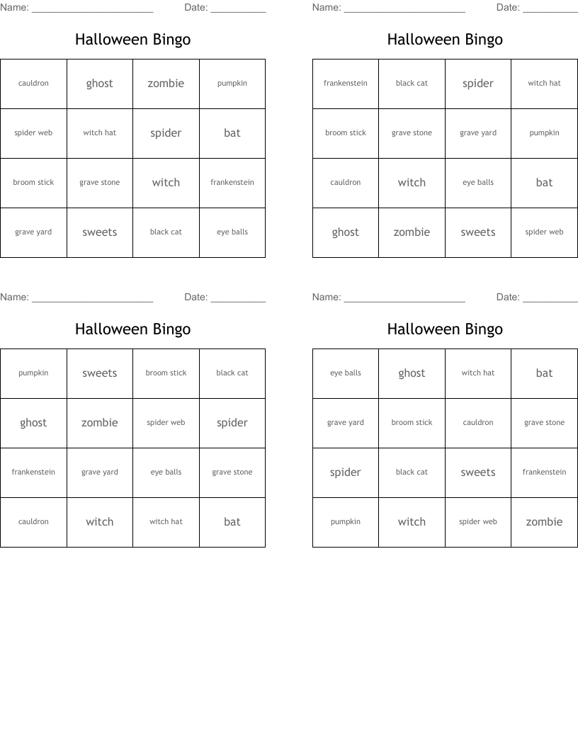 Halloween Bingo