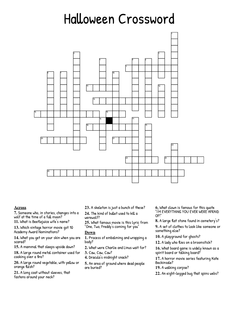 Halloween Crossword