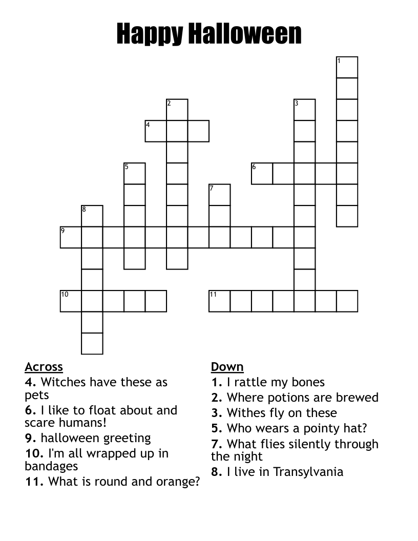 Happy Halloween Crossword