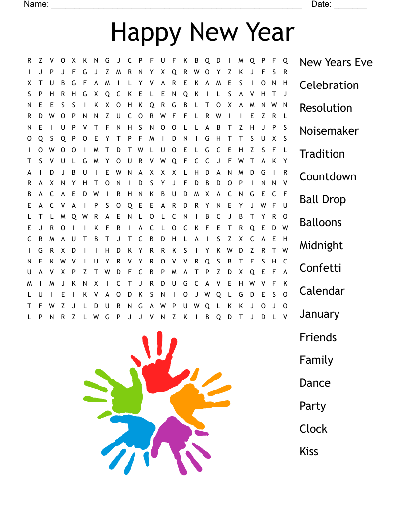 Happy New Year Word Search