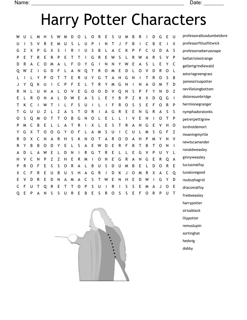 Harry Potter Characters Word Search
