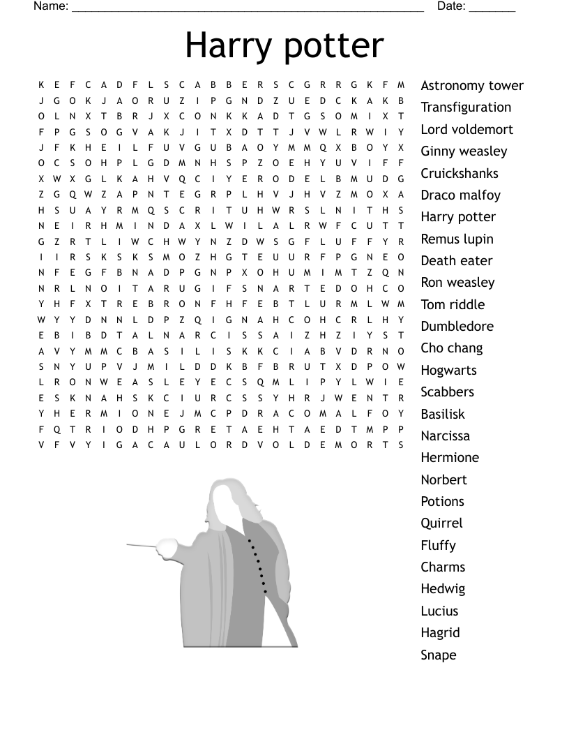Harry potter  Word Search