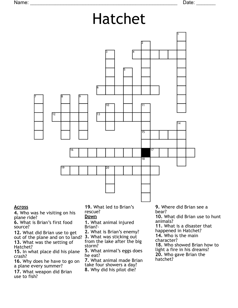 Hatchet Crossword