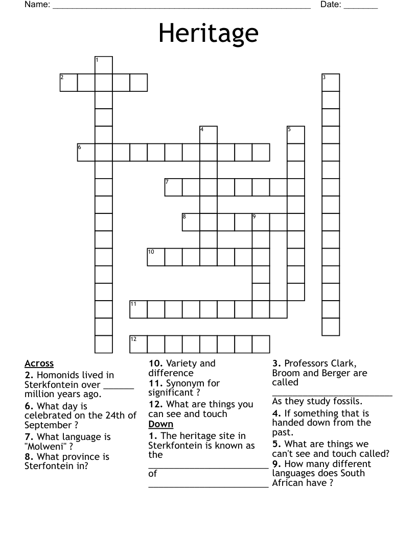 Heritage Crossword