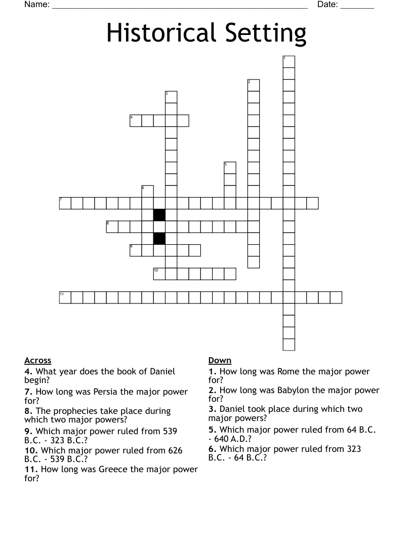 Historical Setting Crossword
