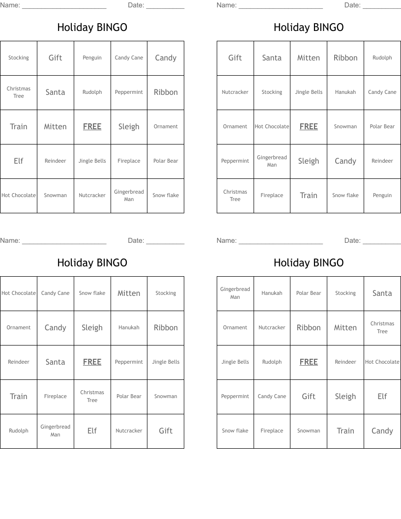 Holiday  BINGO